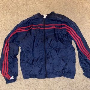 Red and Blue Adidas Windbreaker.